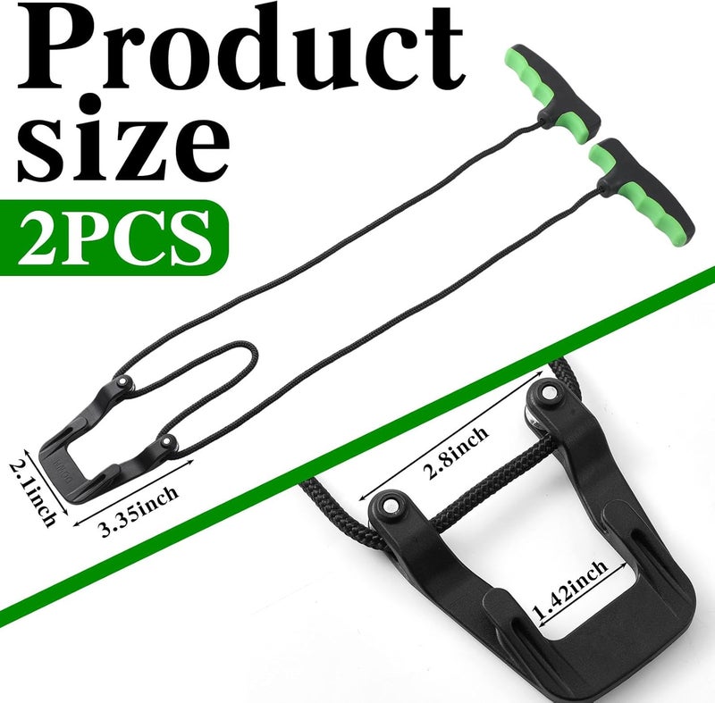 LaRandom 2 Pcs Crossbow Cocking Rope Cocking Device Double Handle Crossbow Pull Cord Aid Sled Cocker Hunting Tools Accessories for Archery Bow - Image 2